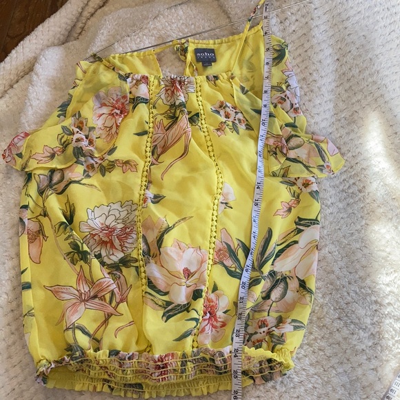 New York & Co yellow work attire blouse top shirt - Picture 10 of 11